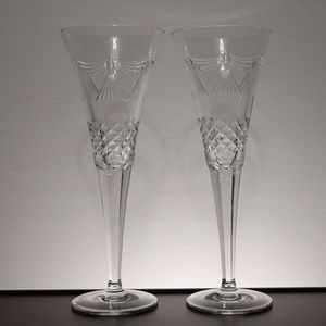 Vintage Waterford Crystal Peace Champagne Toasting Flute Millennium Series
